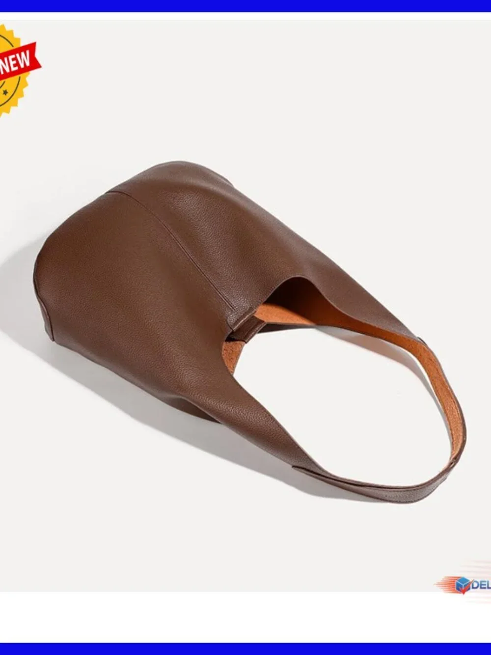 Genuine Leather Hobo Set - Slouchy Shoulder Bag & Tote Purse